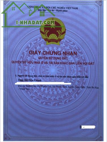 CHÍNH CHỦ CẦN BÁN ĐẤT TẶNG NHÀ CẤP 4 TẠI HUYỆN LONG ĐIỀN- TỈNH BÀ RỊA VŨNG TÀU - 1