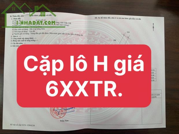 CHỦ CẦN BÁN GẤP LÔ ĐẤT PHÚ LỘC - KRÔNG NĂNG GIÁ 6Xx TRIỆU - 1