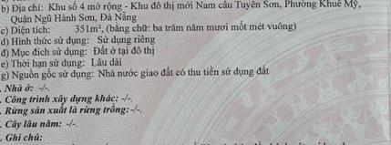 Bán lô góc 2 mặt tiền đường Trần Hoành (15m) giao Đoàn Khuê (11m)  DT 351m2 giá 2x tỷ