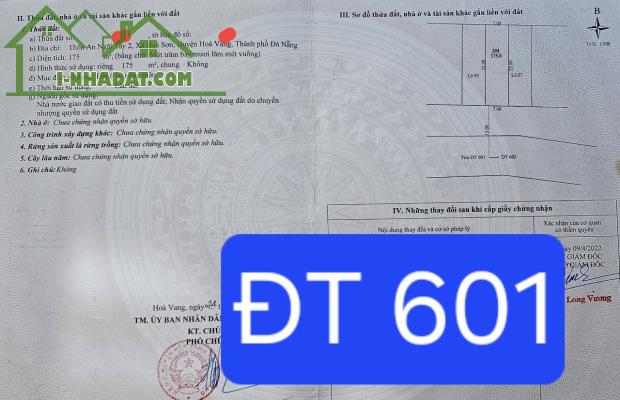 🔴💥Bán đất MT đường ĐT601 Hòa Sơn, Hòa Vang, Đà Nẵng