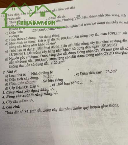 Cần bán lô đất hiếm  mặt tiền đường Nguyễn Khuyến làm nhà hàng, khách sạn, khu vui chơi