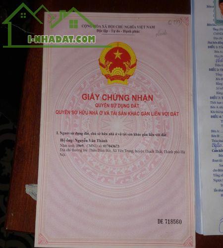 CHÍNH CHỦ BÁN NHANH LÔ ĐẤT TẠI XÃ YÊN TRUNG - THẠCH THẤT - HÀ NỘI