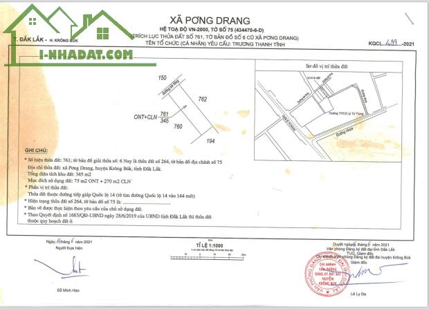 CHÍNH CHỦ Bán 2 Nền Liền Kề Vị Trí Đẹp Tại TT Pơngdrang - Huyện Krongbuk - Tỉnh Đaklak