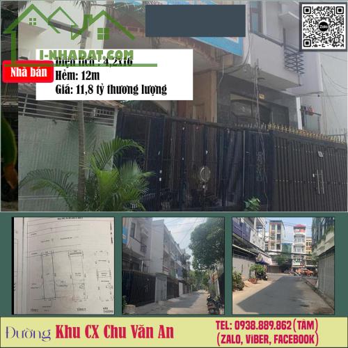 Bán nhà HXH nhựa 12m khu Cư xá Chu Văn An 4,2x16 2 lầu giá chỉ 11,8 tỷ