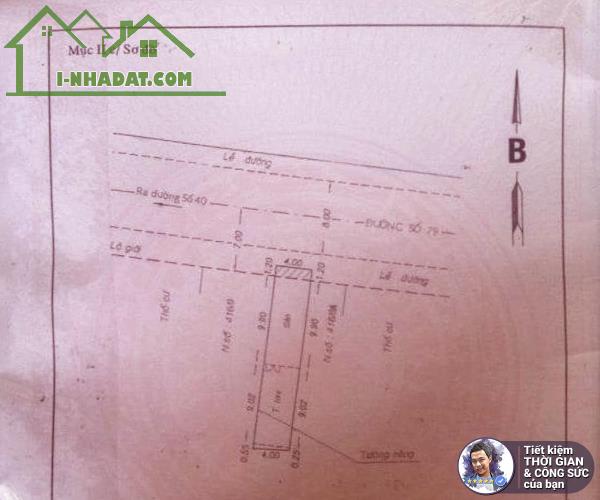 BÁN NHÀ MẶT TIỀN ĐƯỜNG SỐ 79, PHƯỜNG TÂN QUY. ĐƯỜNG 14M. NHÀ CẤP 4. BỀ NGANG KHỦNG 4M - 2