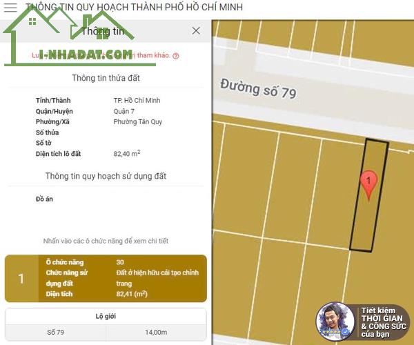BÁN NHÀ MẶT TIỀN ĐƯỜNG SỐ 79, PHƯỜNG TÂN QUY. ĐƯỜNG 14M. NHÀ CẤP 4. BỀ NGANG KHỦNG 4M - 1
