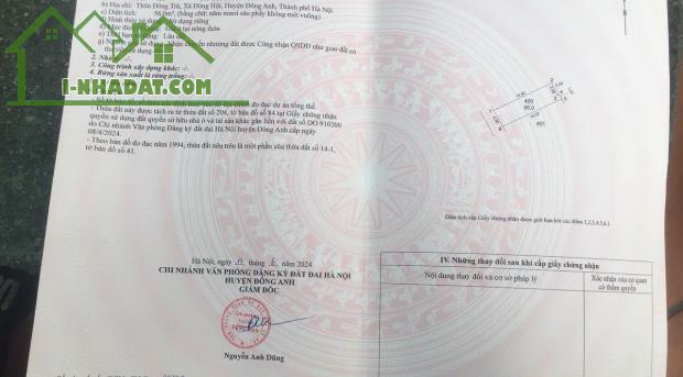 Bán đất 56m2 Đông Trù Đông Hội Đông Anh gần dự án Vinhomes Cổ Loa