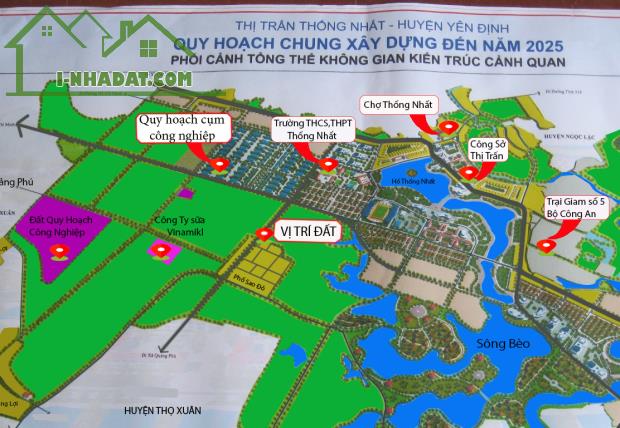 Bán đất thị trấn Thống Nhất - Yên Định , cách khu công nghiệp 500m