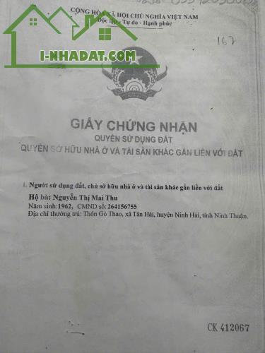 CHÍNH CHỦ BÁN GẤP LÔ ĐẤT Tại Xã Tân Hải, Huyện Ninh Hải, Tỉnh Ninh Thuận - 1