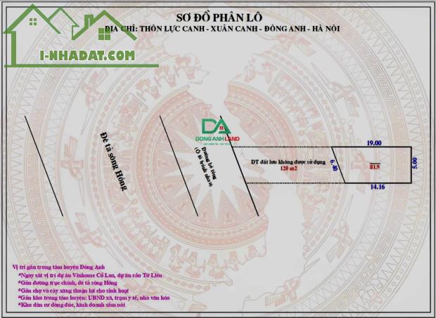 BÁN ĐẤT CHÍNH CHỦ TẠI LỰC CANH, XUÂN CANH DIỆN TÍCH 81.9M - LƯU KHÔNG 120M - 3