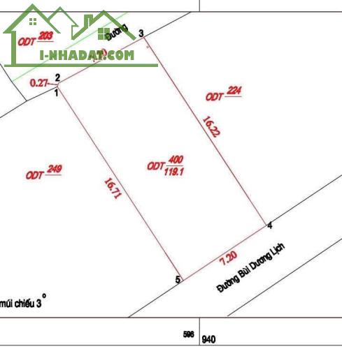 Đất trống 119m2 mặt đường Bùi Dương Lịch- Hưng Đông