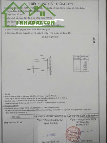 Bán đất Diên Toàn giá rẻ full thổ cư gần Võ Nguyên Giáp - bến xe phía Nam