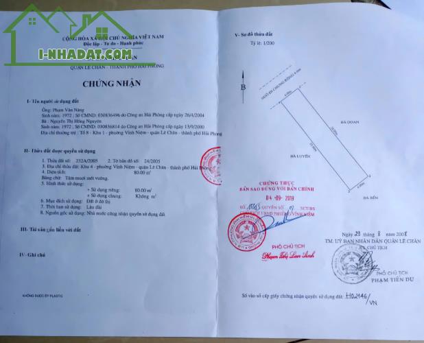 Bán nhà tuyến 2 Thiên Lôi, mặt ngõ ô.tô, 80m 3.5 tầng độc lập sân cổng, 5.9 tỉ - 4