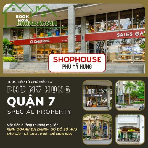 Chủ đầu tư Phú Mỹ Hưng Mở bán Shophouse mặt tiền đường Tôn Dật Tiên - Shop diện tích lớn