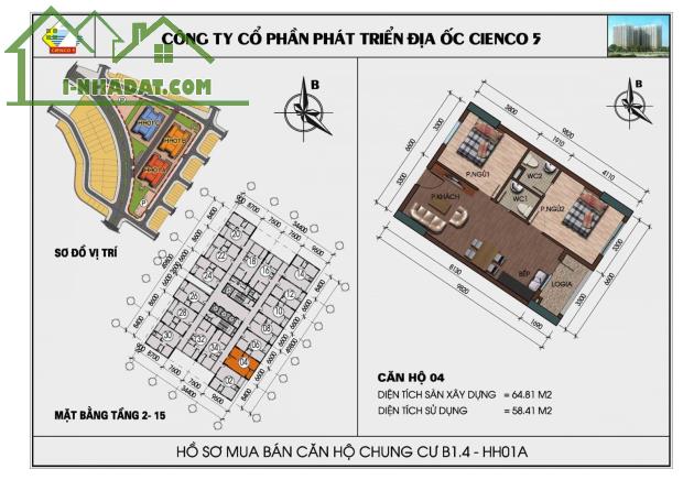 Cần bán gấp căn hộ 65m2 chung cư Thanh Hà – Giá rẻ nhất