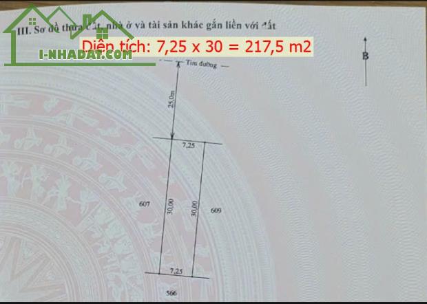 MỞ BÁN 15 LÔ ĐẤT GIÁ 1,7x TỶ/LÔ - ĐẤT: 7,25x30=217,5m2 - TỈNH LỘ 3 NGỌC SƠN - THẠCH HÀ - 2