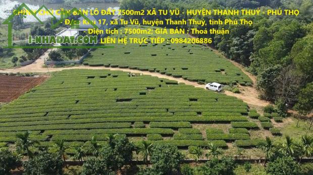 CHÍNH CHỦ CẦN BÁN LÔ ĐẤT 7500m2 XÃ TU VŨ - HUYỆN THANH THUỶ - PHÚ THỌ