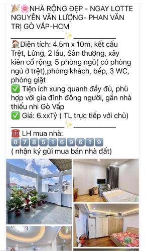 NHÀ MỚI LOÁNG- TIỆN KD- Ở- HXH-6PN- GÒ VẤP .HCM- P16-GẦN MẶT TIỀN  CITYLAND CAO CẤP - 1