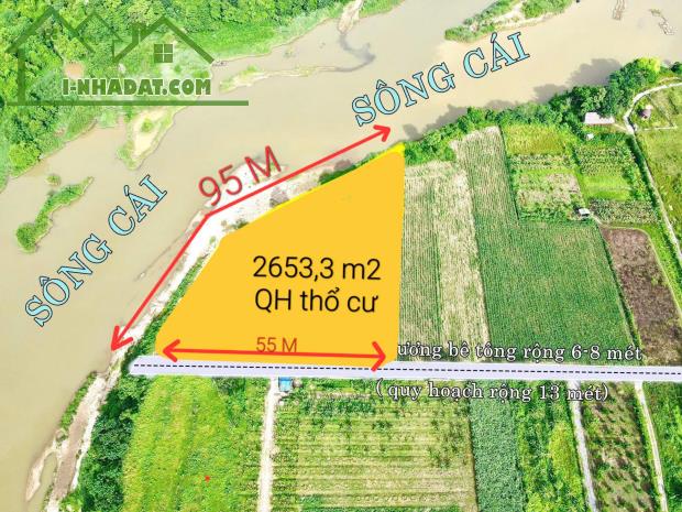 Quá kẹt. 2652m2 ven sông cái 95m. Bank định giá 5 tỷ. Nay bán gấp 3.8 tỷ. "đất ven sông - 4