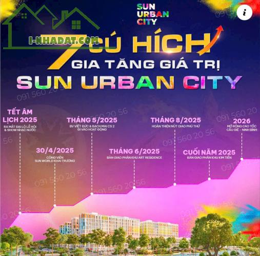 Nhà Liền Kề Hơn 6 Tỷ Tại Dự Án Thành Phố Thời Đại Và Ánh Sáng, Sun Urban City Hà Nam.