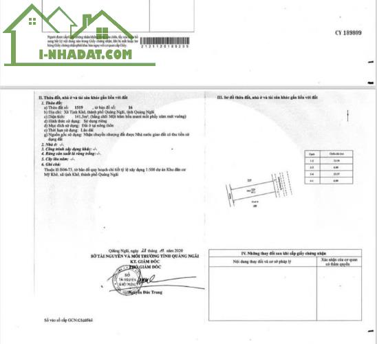 Bán đất trước mặt Hoàng Sa KDC Mỹ Khê Angkora Tịnh Khê, SHR giá 31 triệu/m2