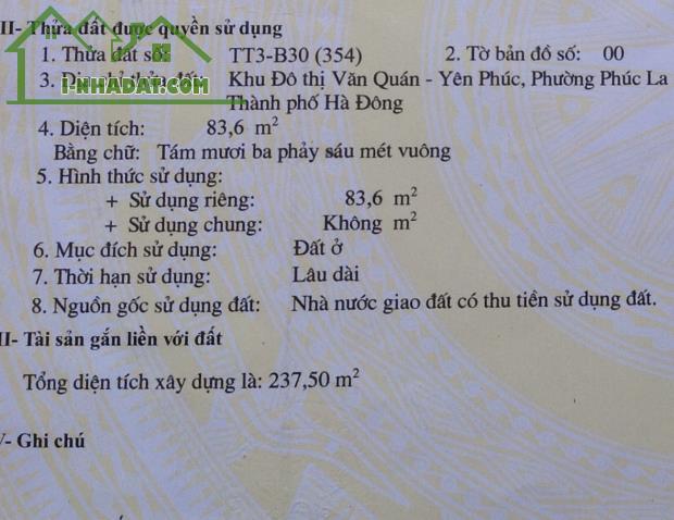 Do nhu cầu định cư bên nước ngoài nên tôi cần bán nhà liền kề TT3 KĐT Văn Quán - 1