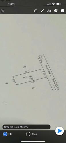 Bán nền rộng 120m2 chiều ngang 6m thổ cư 100% giá dưới 2 tỷ