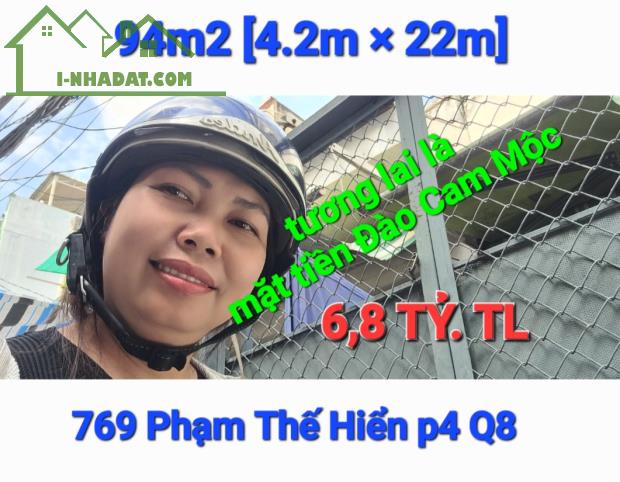 Bán nhà 769 Phạm Thế Hiển P4 Q8, 94m2 [4.2×22] ngay chợ, hẻm xe hơi chỉ 6Ty7xx