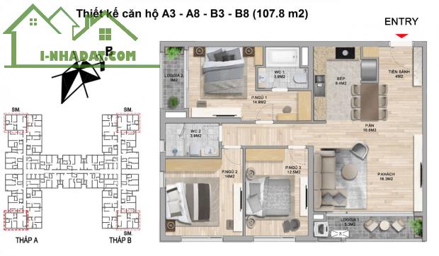 Hiếm, Bán gấp Căn hộ CC The Zei Mỹ Đình, 3PN, 2WC, 9.x tỷ - 3