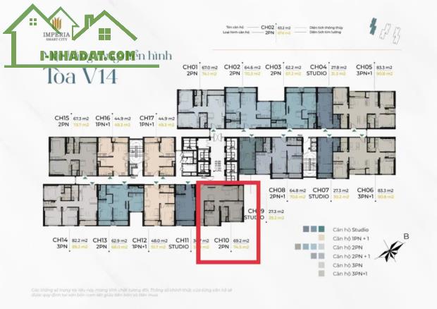 Bán căn hộ Vinhomes Smart City Tây Mỗ - 70m², 2PN, 5.4 tỷ
Căn hộ 70m² Vinhomes Smart - 1