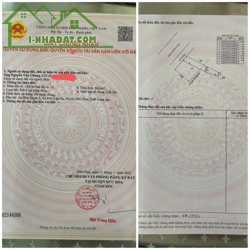 Chính Chủ Bán 84,3m2 Đất Mặt Tiền Đường Quốc Lộ N2 Tại Xã Đức Lập Hạ, Đức Hòa, Long An - 4