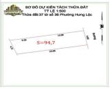 LÔ ĐẤT ĐẸP HƯNG LỘC, PHƯỜNG VINH LỘC NGÕ ĐƯỜNG HOÀNG VĂN BÁ 94,7m2 ĐÔNG BẮC