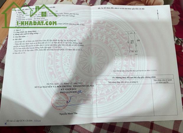 SIÊU HIẾM-BÁN ĐẤT ĐÔNG TRÙ, ĐÔNG ANH-44M2-4,X TỶ-200M RA CẦU ĐÔNG TRÙ