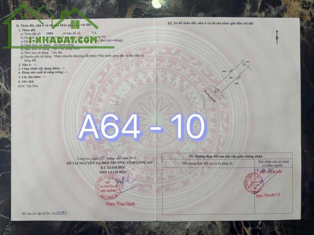 VỠ HỤI CẦN BÁN GẤP LÔ ĐẤT GẦN CHỢ KDC TÂN ĐỨC , SHR 125M2 GIÁ 1TỶ590 CÔNG CHỨNG NGAY - 2