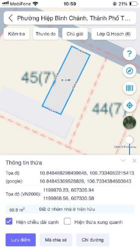 Bán lô đất vuông đẹp, hxh đường Tam Bình HBC dt 4x15 giá có 4,8 tỷ.gpxd trệt 4L