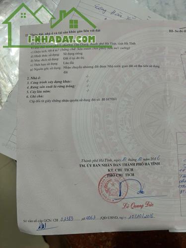 NHÀ VỊ TRÍ ĐẸP - GIÁ TỐT CẦN BÁN Căn Nhà Tại Phường Tân Giang, TP. Hà Tĩnh, Tỉnh Hà Tĩnh.