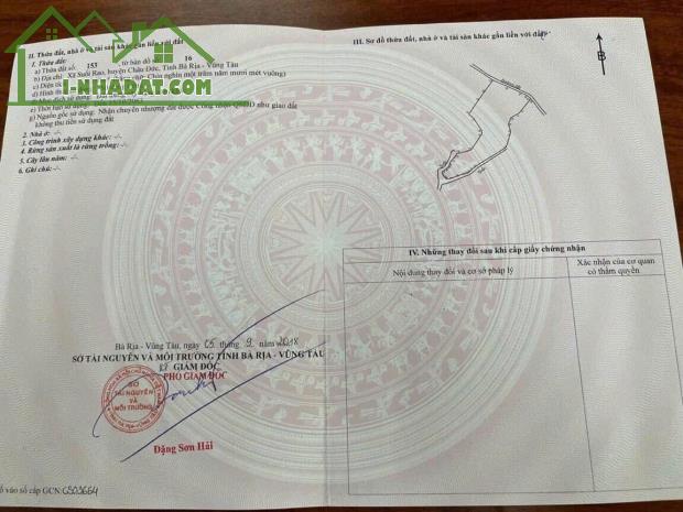 Chủ bán nhanh lô đất đẹp Suối Rao - Châu Đức - Bà Rịa