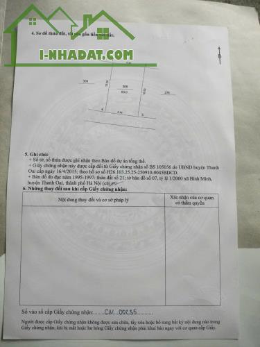 BÁN ĐẤT TẠI XÃ BÌNH MINH BÌNH ĐÀ – THÔN SINH QUẢ, SINH LIÊN - THANH OAI 63M2 GIÁ 5 TỶ - 3