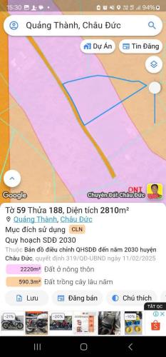 Chỉ 355tr có ngay lô đất đường nhựa tại quảng thành - châu đức cũ - 2