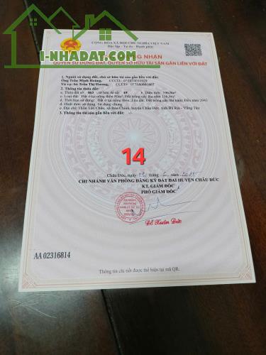 Chủ cần bán miếng đất xã suối rao thôn Huyện châu đức BRVT