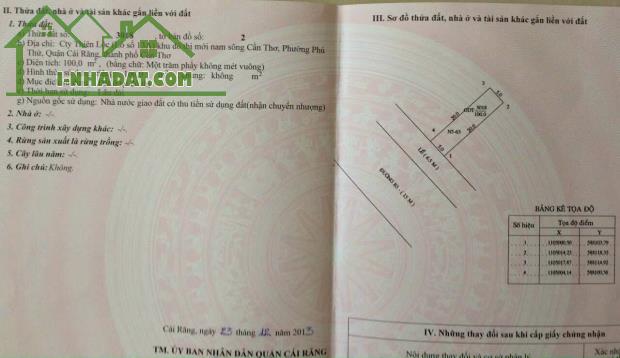 BÁN CẶP NỀN B3 KHU THIÊN LỘC - P.HƯNG PHÚ, CẦN THƠ. LH 0949946604 QUÝ