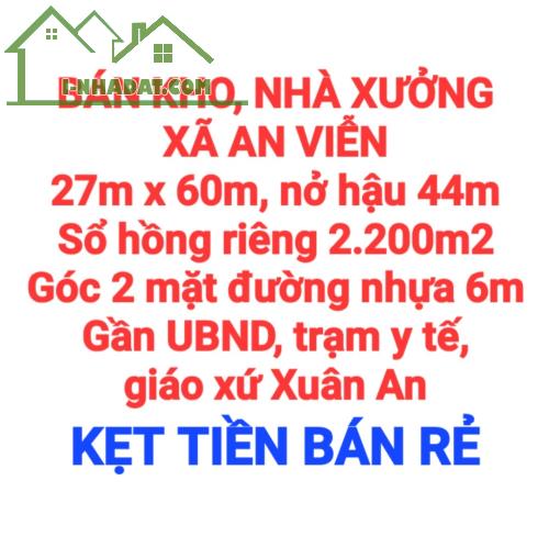 BÁN RẺ 2200m2 KHO, VƯỜN NHÀ XƯỞNG XÃ AN VIỄN, GÓC 2 MẶT ĐƯỜNG NHỰA 6m THÔNG SỔ HỒNG (X119) - 2