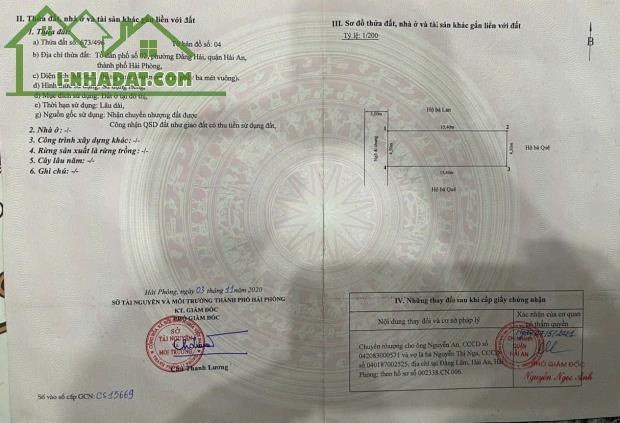 Chính chủ gửi bán lô đất 69,3 mặt ngõ 4m Đằng Hải - Hải An. - 2