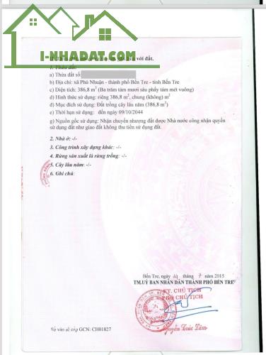 Bán đất tặng nhà cấp IV mặt tiền đường nhựa Xã Phú Nhuận,TP Bến Tre - 1