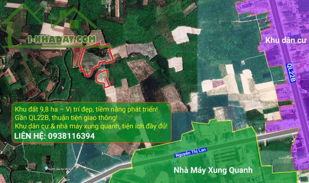 BÁN ĐẤT 9,8HA TÂY NINH – GIÁ CHỈ 31 TỶ, CƠ HỘI ĐẦU TƯ SINH LỜI!