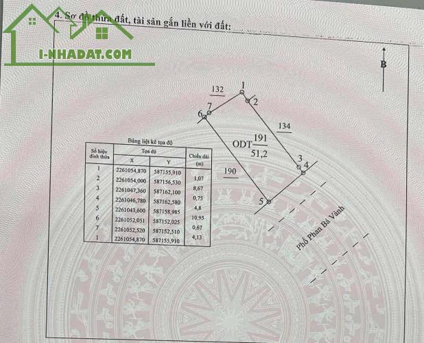 Em chào bán lô đất 51,2 m mặt đường Phan Bá Vành