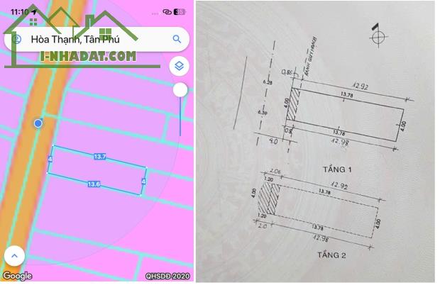 NHÀ GẦN LŨY BÁN BÍCH QUẬN TÂN PHÚ, 56M2, HẺM XE HƠI 8M, NHỈNH 6 TỶ - 4