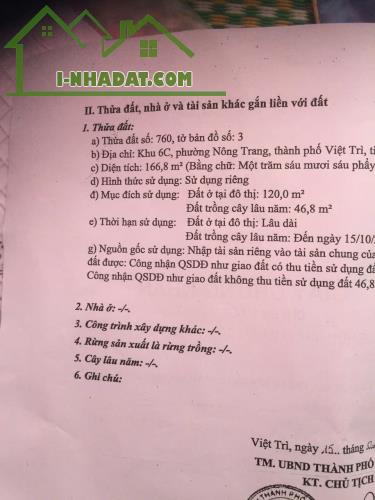 Bán đất tại Nông Trang, Việt Trì, Lô Góc 166.8m2 - MT 15m - 3.4 tỷ - 1