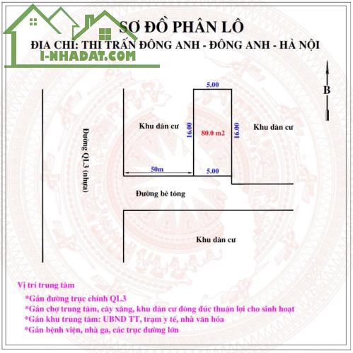 GẦN QUỐC LỘ 3, ĐẤT ĐẸP, BÁN GẤP, TỔ 24 THỊ TRẤN ĐÔNG ANH, HÀ NỘI - 1