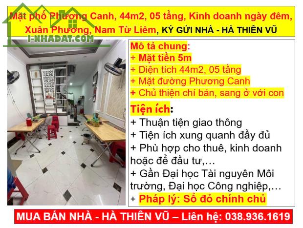 Mặt phố Phương Canh, 44m2, 05 tầng, Kinh doanh ngày đêm, Xuân Phương, Nam Từ Liêm, KÝ GỬI - 5